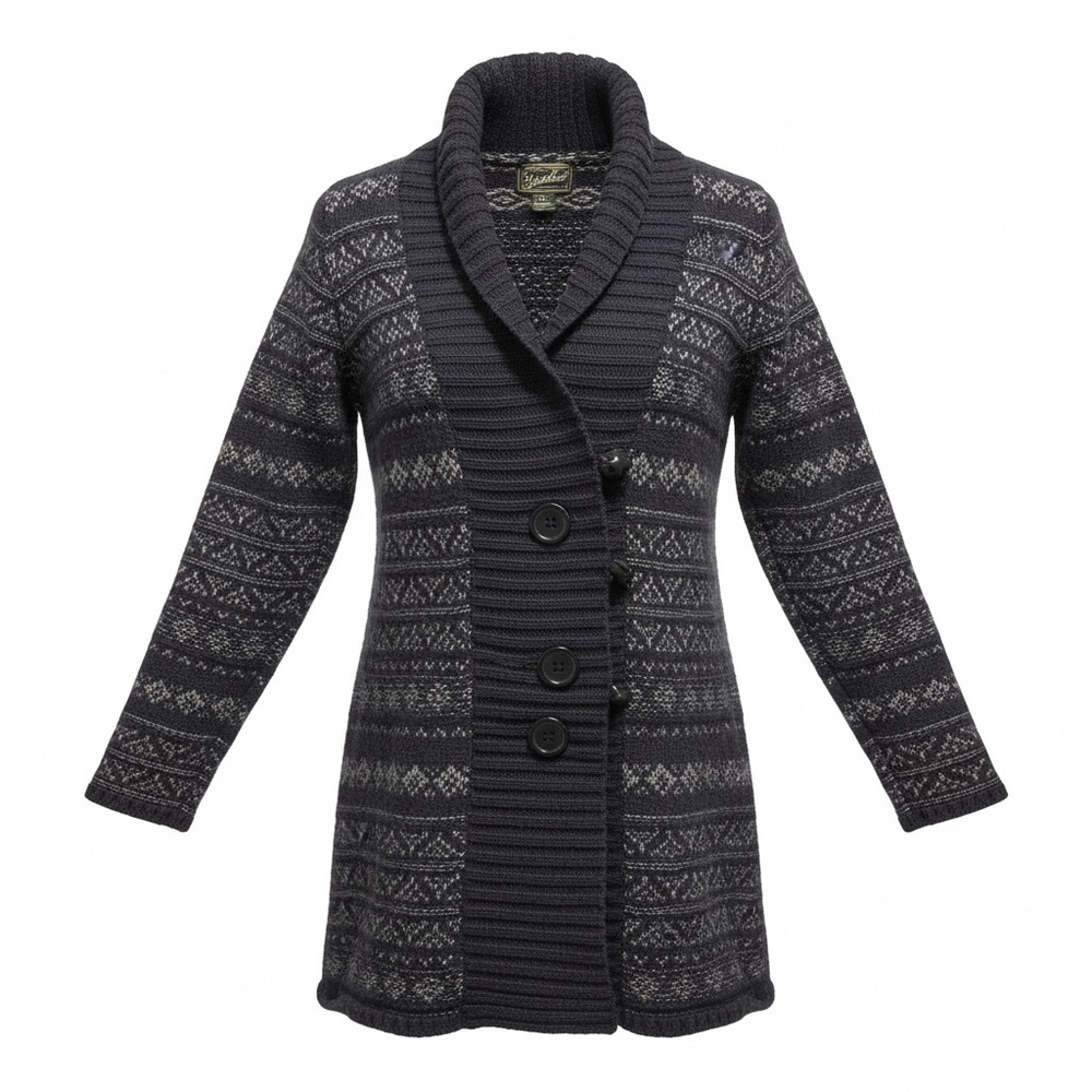 Lambs wool blend Cardigan, Woolrich Nodic Pattern Toggle Sweater